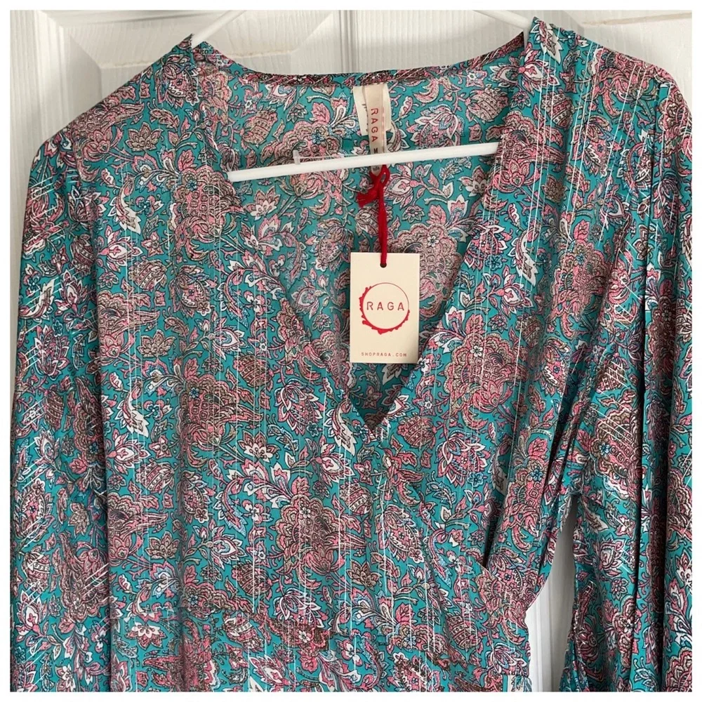 RAGA DRESS KASSIE WRAP DRESS KIMONO SIZE M - Picture 6 of 12